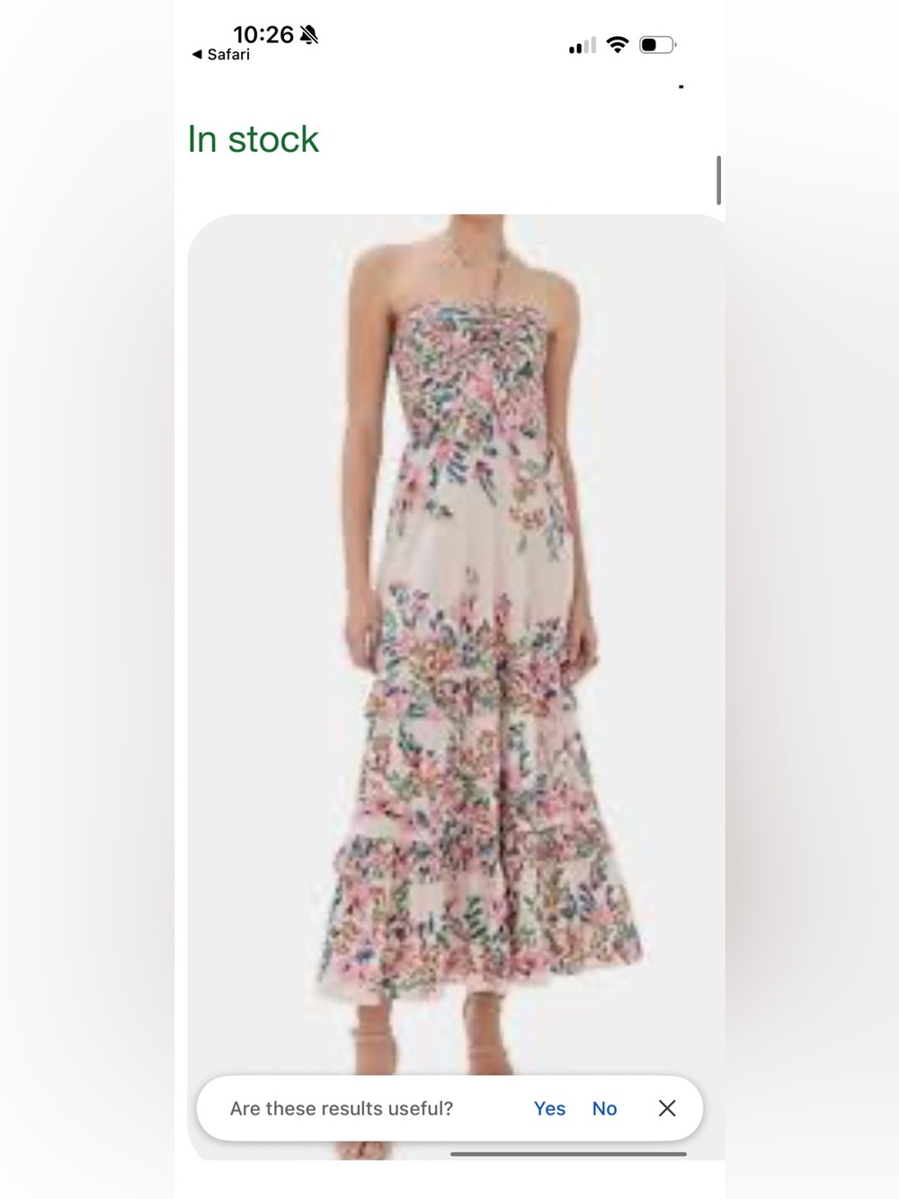 Floral Strapless Tiered Maxi Dress in Pink